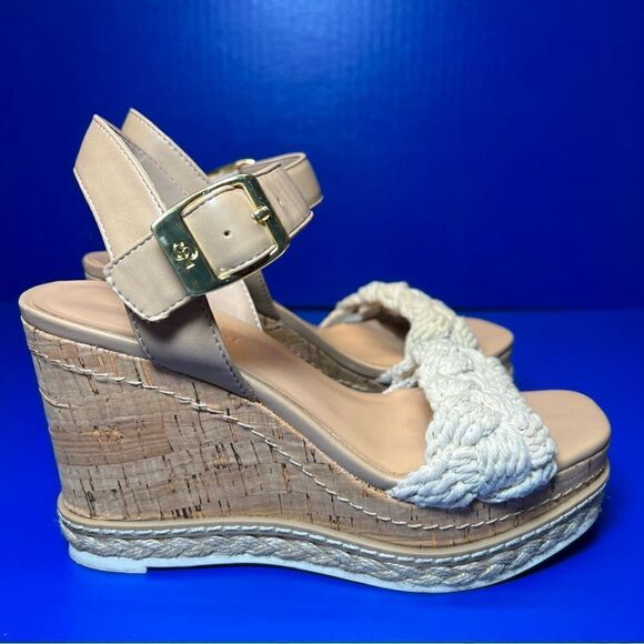Cool Planet by Steve Madden Junee-W Platform Wedge Sandal in Natural Multi 5.5 - Picture 5 of 9